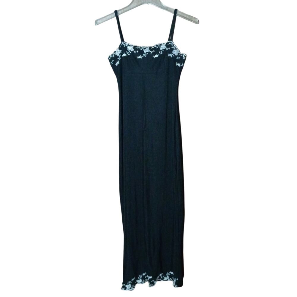 Vintage City Triangles 90's Y2k Embroidered Detail Maxi Dress Women Medium